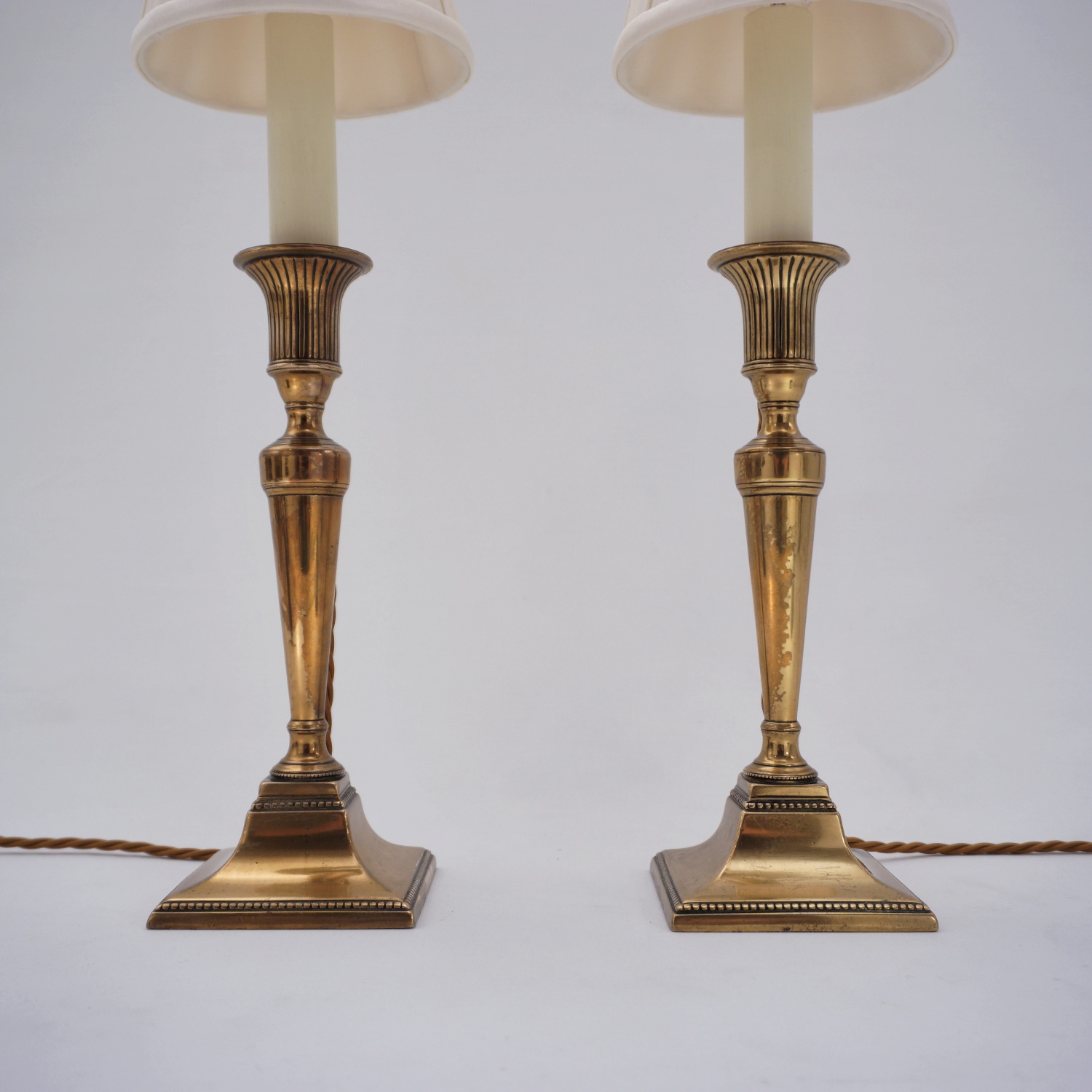 70's Solid Brass Tall buying Candlestick Style Lamp